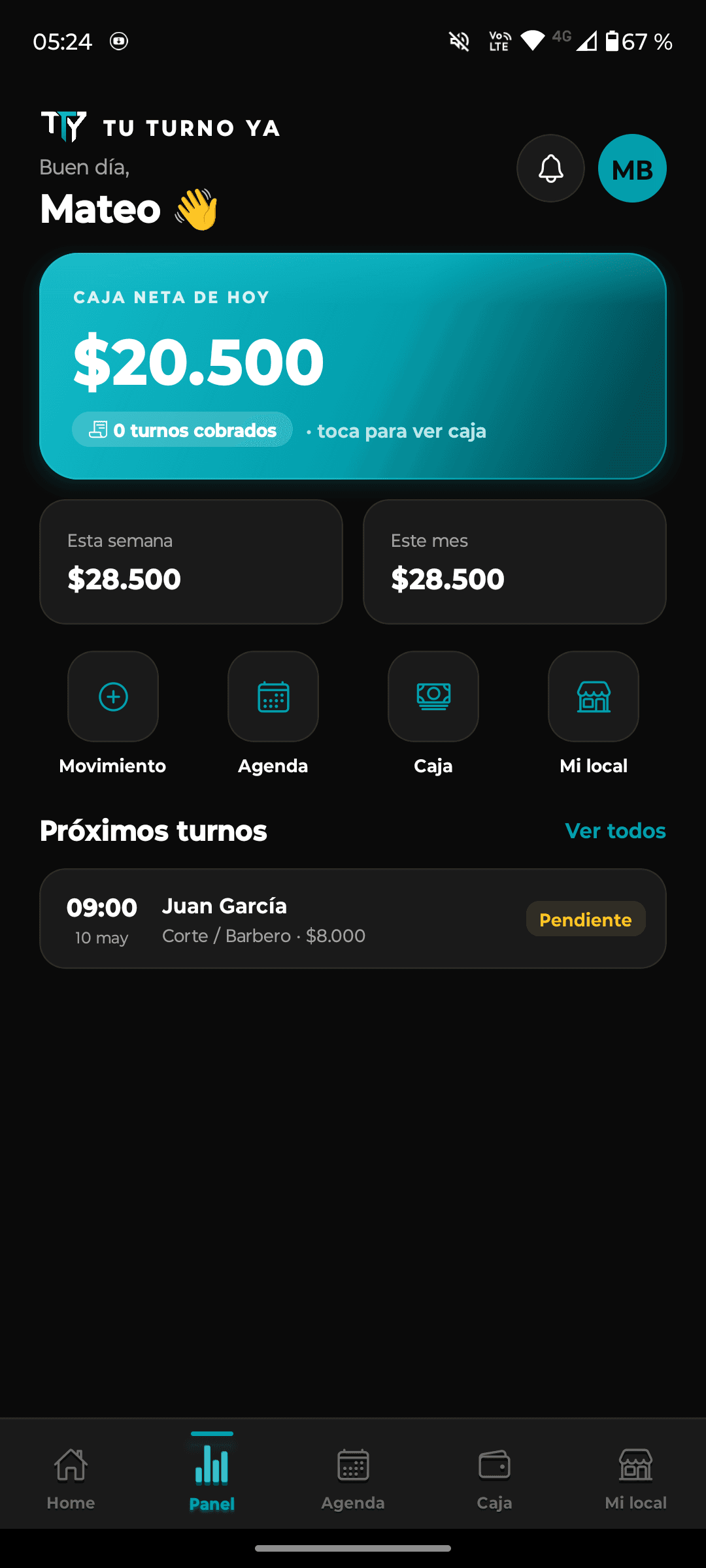 Pantalla de inicio de TU TURNO YA